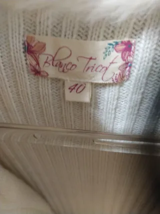 Chaqueta mujer blanco roto/beige con pelo T.40