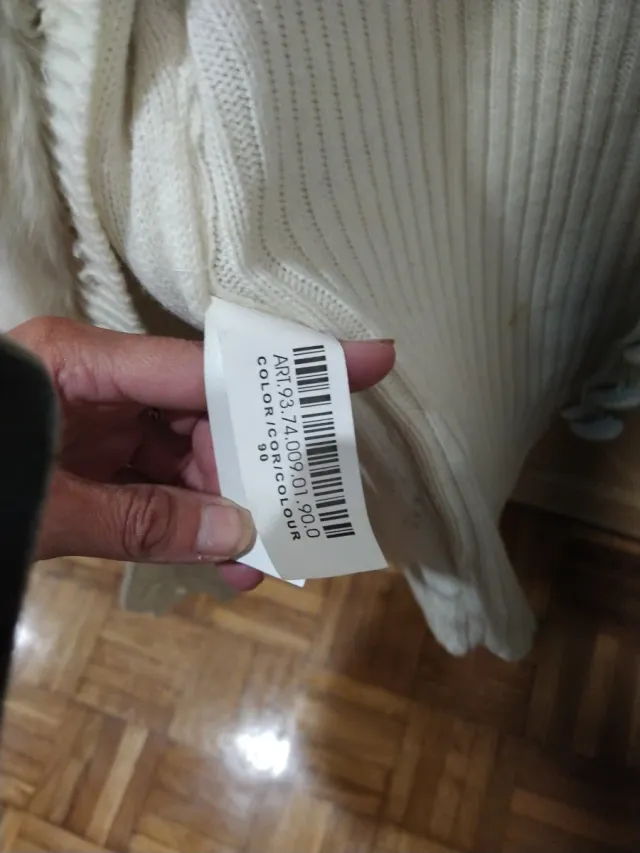 Chaqueta mujer blanco roto/beige con pelo T.40