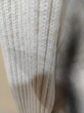 Chaqueta mujer blanco roto/beige con pelo T.40