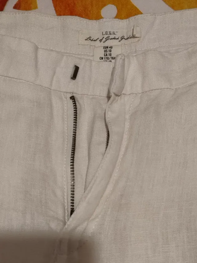 Pantalón de lino blanco