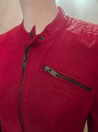 Giacca Ecopelle Rossa Donna