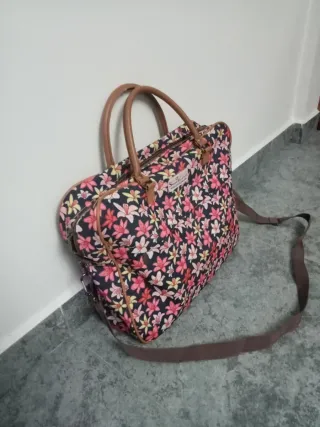 Bolso maletín de trabajo estampado flores