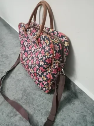Bolso maletín de trabajo estampado flores