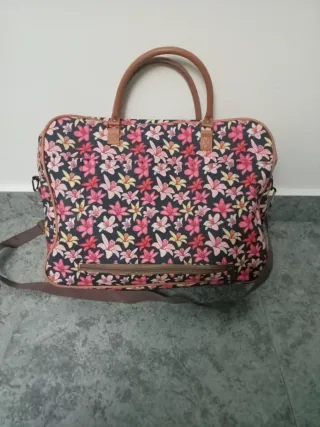 Bolso maletín de trabajo estampado flores