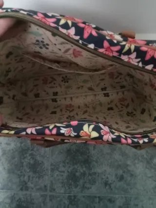 Bolso maletín de trabajo estampado flores