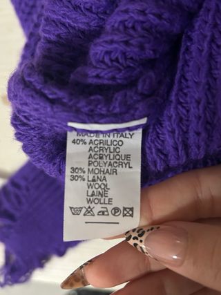 Maglione Viola Lana Strappato