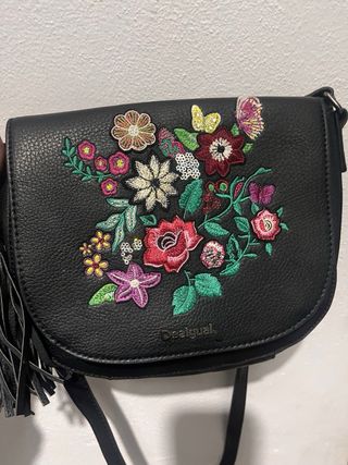 Bolso Desigual bandolera bordado flores