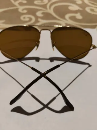 Gafas Ray-Ban Aviador Marrón y Dorado. Mujer.