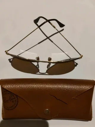 Gafas Ray-Ban Aviador Marrón y Dorado. Mujer.