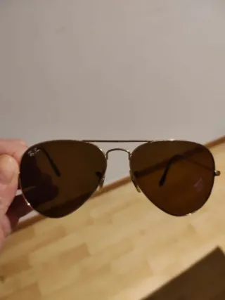 Gafas Ray-Ban Aviador Marrón y Dorado. Mujer.