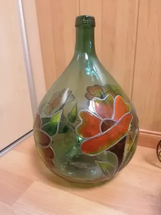 Damajuana Vidrio Pintada Flores