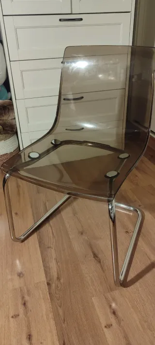 Silla Ikea Tobias Transparente Cromada