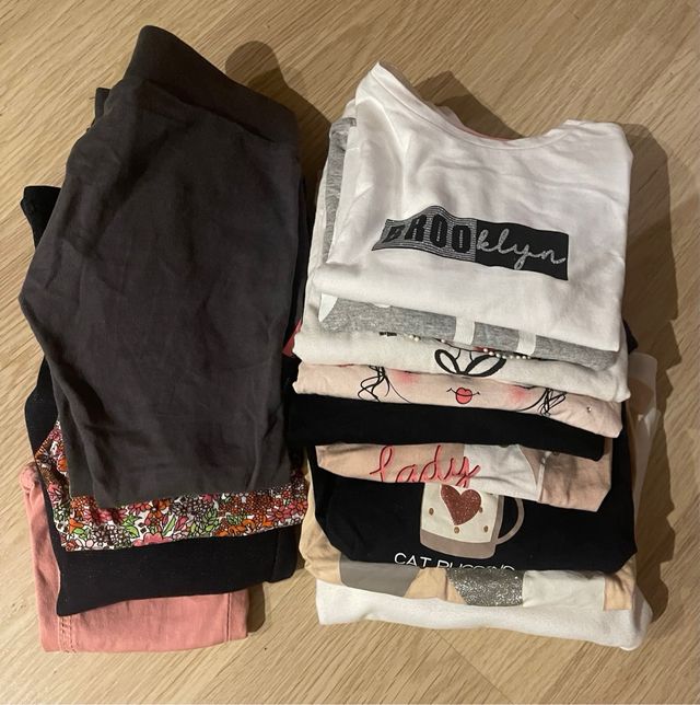 Lote Ropa Niña: 4 Pantalones y 9 camisetas Talla 4