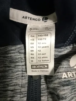 Conjunto deportivo chaqueta y pantalón 12 años