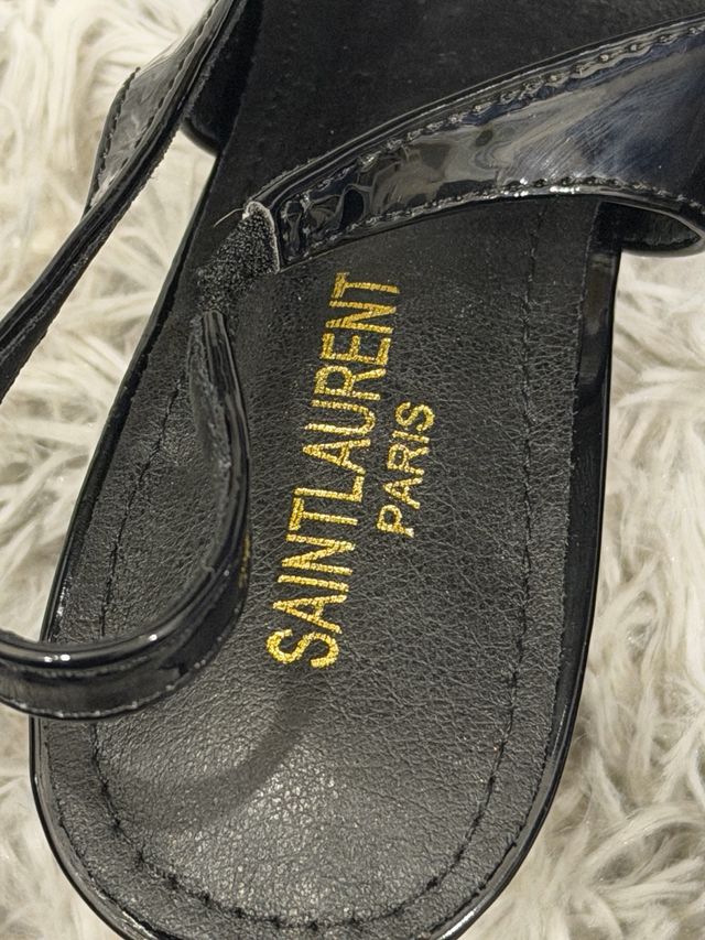 Saint Laurent Slingbacks Pretas Salto Alto