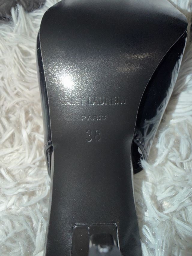 Saint Laurent Slingbacks Pretas Salto Alto