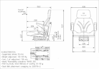 Banco com suspensão mecânica