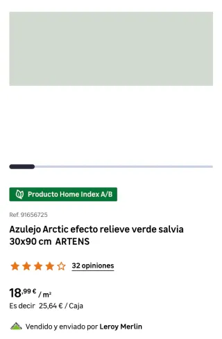 Azulejo Verde Salvia 30x90 Efecto Relieve
