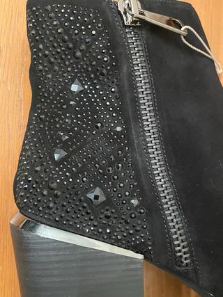 ALMA EN PENA - Botines negros tacón pedrería 39