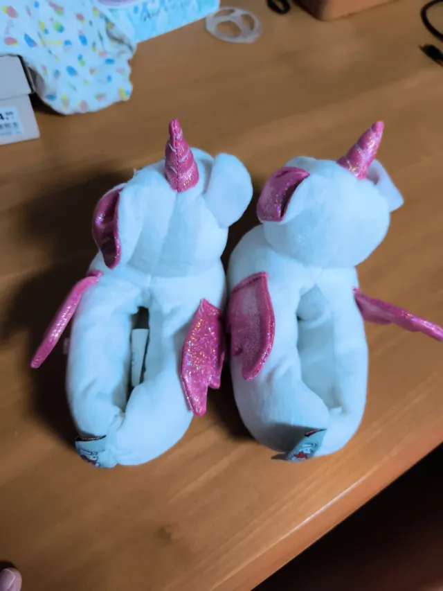 Pantuflas de unicornio blancas y rosas Talla 25