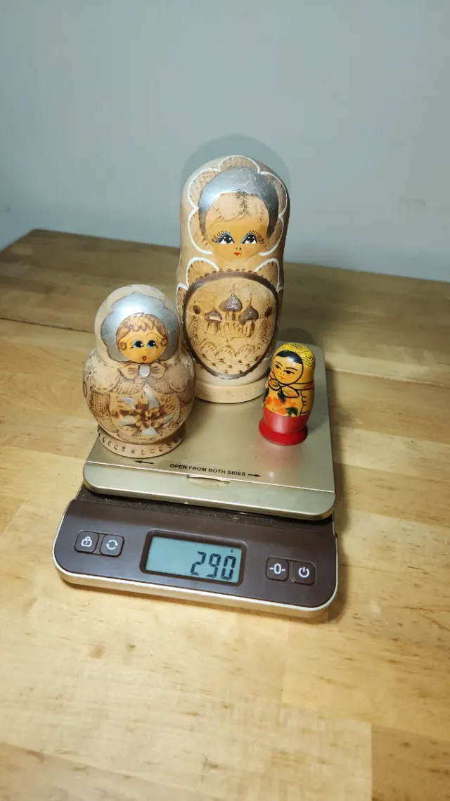 Lote matrioskas rusas antiguas talladas y pintadas