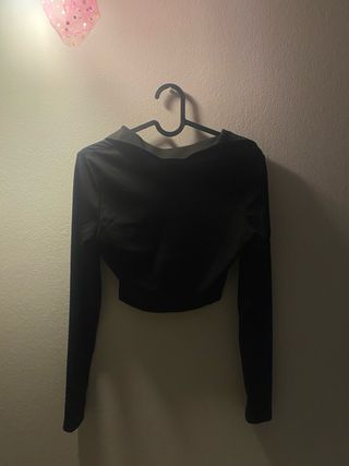 Top negro manga larga