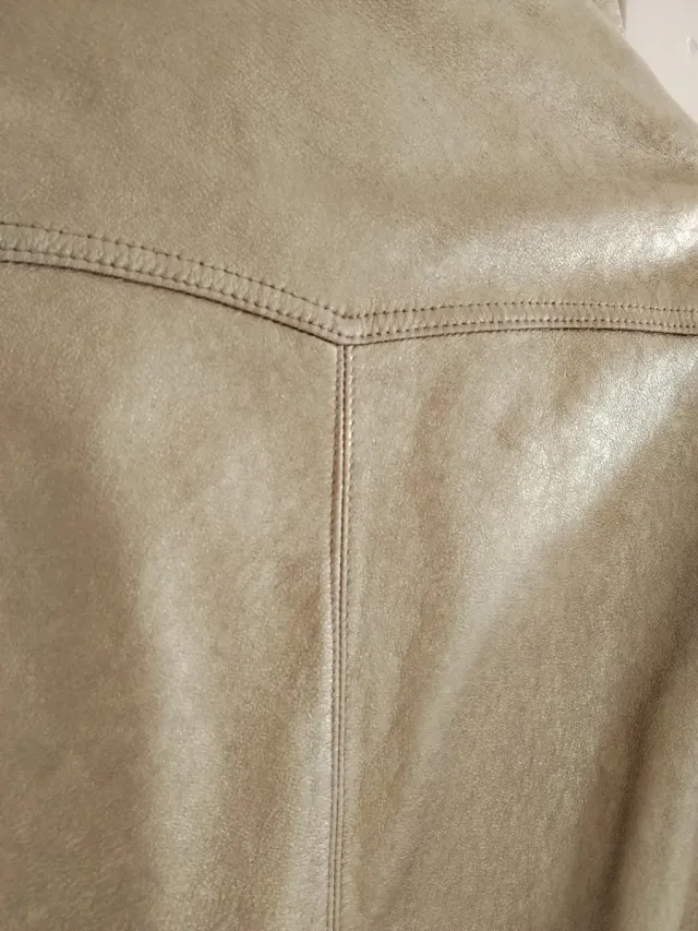 Cazadora Piel Dorada Mango Talla M