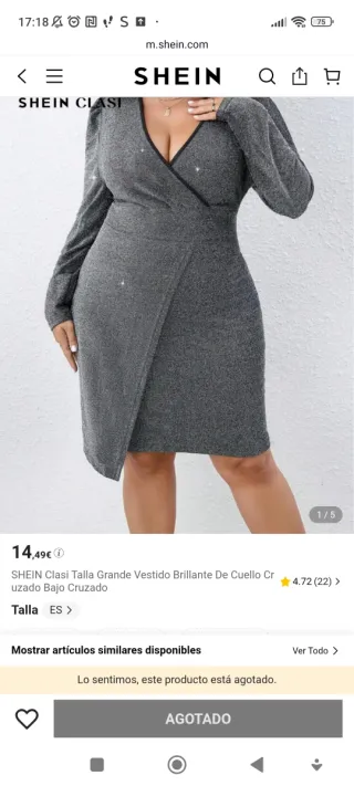 Vestido brillante plateado y negro