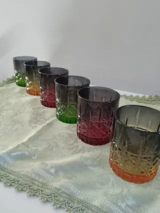 Set 6 Bicchieri Vetro Colorati