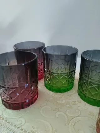 Set 6 Bicchieri Vetro Colorati