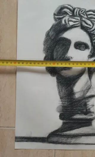 Dibujo a carboncillo antiguo: Apolo