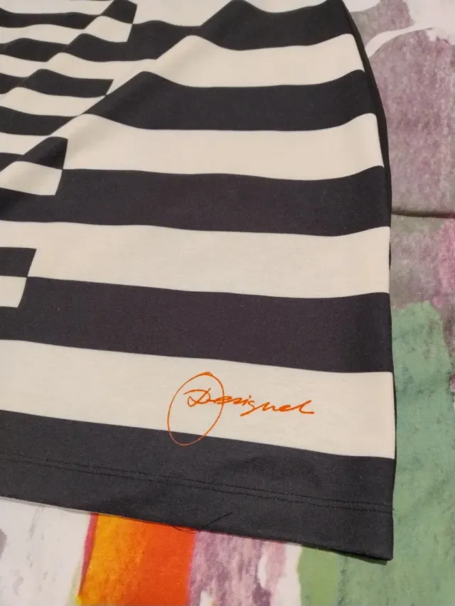 Vestido Desigual Negro y Blanco Rayas