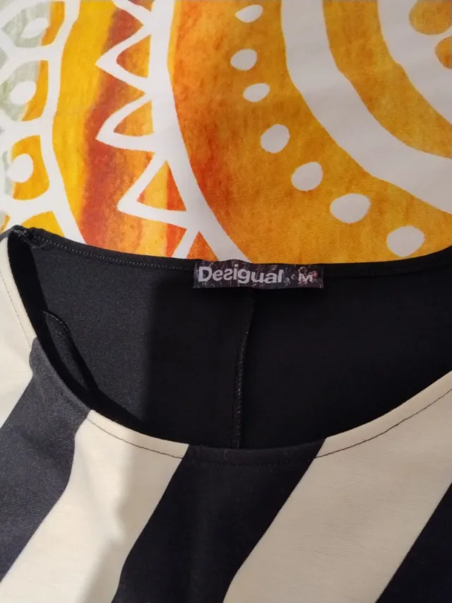 Vestido Desigual Negro y Blanco Rayas