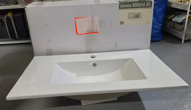 Lavabo de porcelana blanco