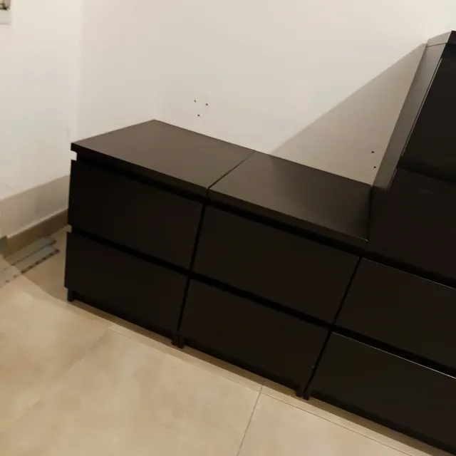 2 Mesitas Noche Malm Ikea Madera Oscura