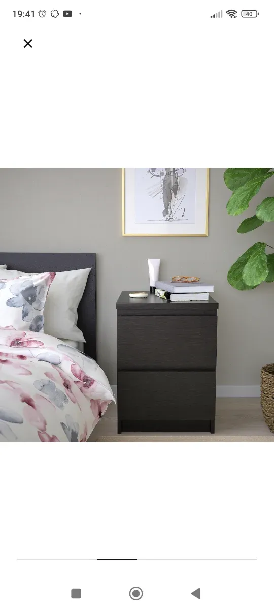 2 Mesitas Noche Malm Ikea Madera Oscura