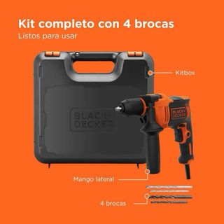 Taladro Percutor BLACK+DECKER 710W con Maletín