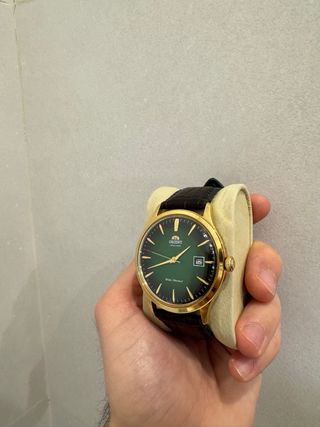 Reloj Orient Bambino Automático Piel Verde Dorado