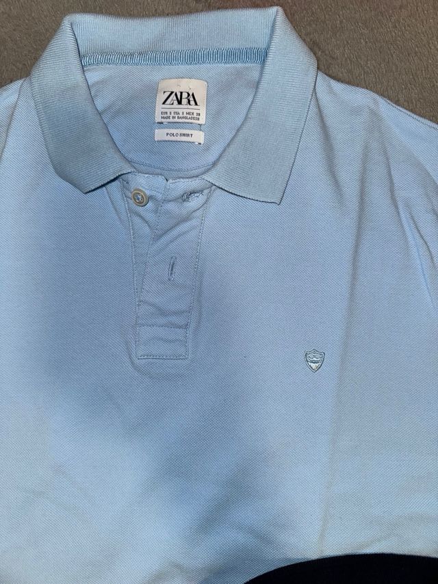 2 Polos Zara Talla S Azul y celeste