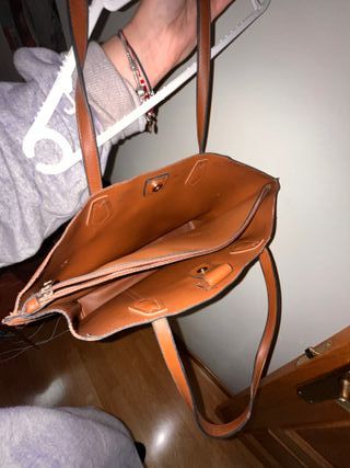 Bolso Prüne Cuero Marrón Grande