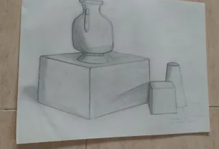 Dibujo a lápiz antiguo con anotaciones