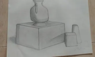 Dibujo a lápiz antiguo con anotaciones