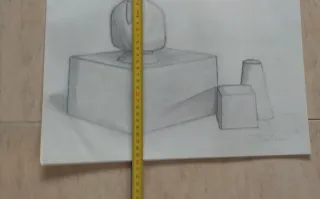 Dibujo a lápiz antiguo con anotaciones