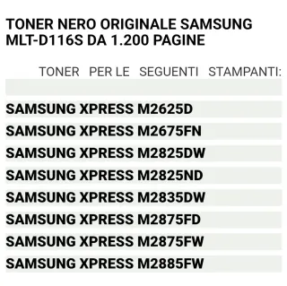 Samsung MLT-D116S Toner Nero