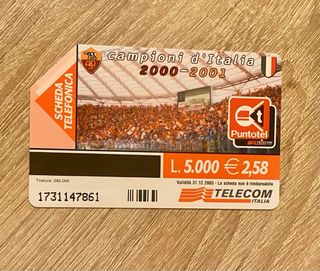 Scheda telefonica AS Roma Campione 2000-2001