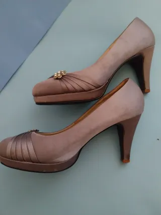 Zapatos de fiesta plateados talla 37