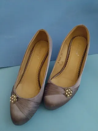 Zapatos de fiesta plateados talla 37