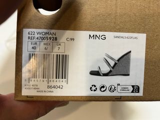 Zapatos Mango Talla 40 Brillantes