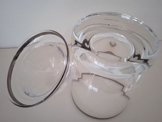 Vaso con coperchio  vetro (1118)