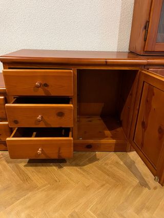 Conjunto Muebles Salón Madera Pino